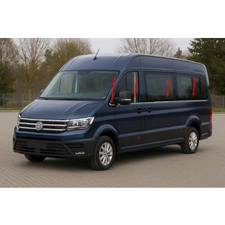 Нижние молдинги стекол Средняя база (8 шт, нержавейка) Volkswagen Crafter 2016- гг. фото 1