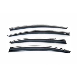 Ветровики с хромированным молдингом (4 шт, Niken) Honda Civic Sedan IX 2011-2016 гг. фото 2