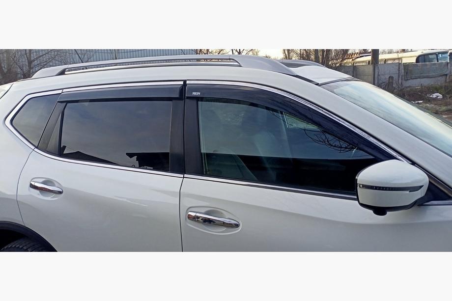 Nissan X-trail T32/Rogue 2014-2021 гг. Ветровики с хромированным молдингом (4 шт., Niken) Фото 4