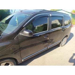 Ветровики с хромированным молдингом (4 шт, Niken) Dacia Lodgy 2012-2022 гг. фото 3