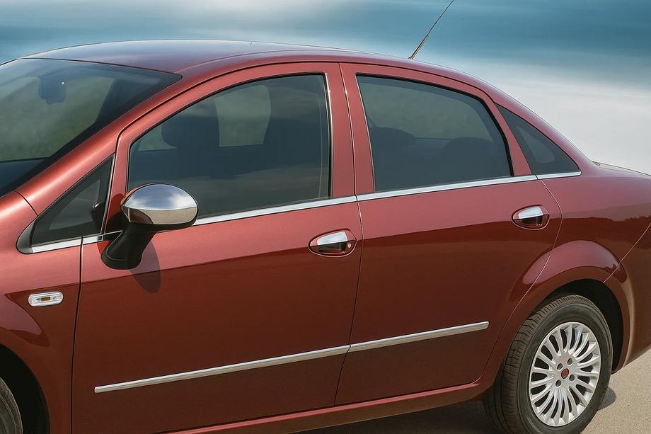 Fiat Linea 2006-2018 гг. Наружные молдинги окон нержавейка (8 шт.) Carmos - Турецкая Нержавеющая Сталь Image