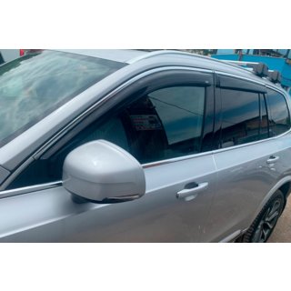Ветровики с хромированной полосой (4 шт, HIC) Volvo XC90 2015- гг. фото 1