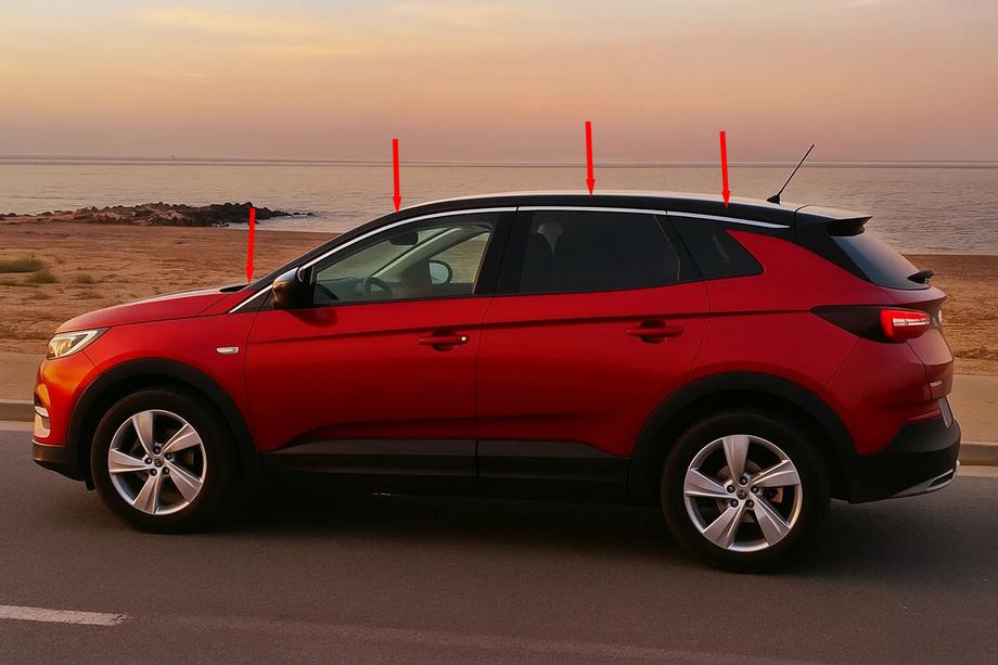 Opel Grandland X 2017- гг. Верхние Молдинги Окон Нержавеющая Сталь (8 шт) Image