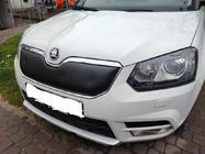 Skoda Yeti 2009-2017 гг. Зимняя накладка на решетку радиатора (верхняя, 2013+) Матовый фото 1