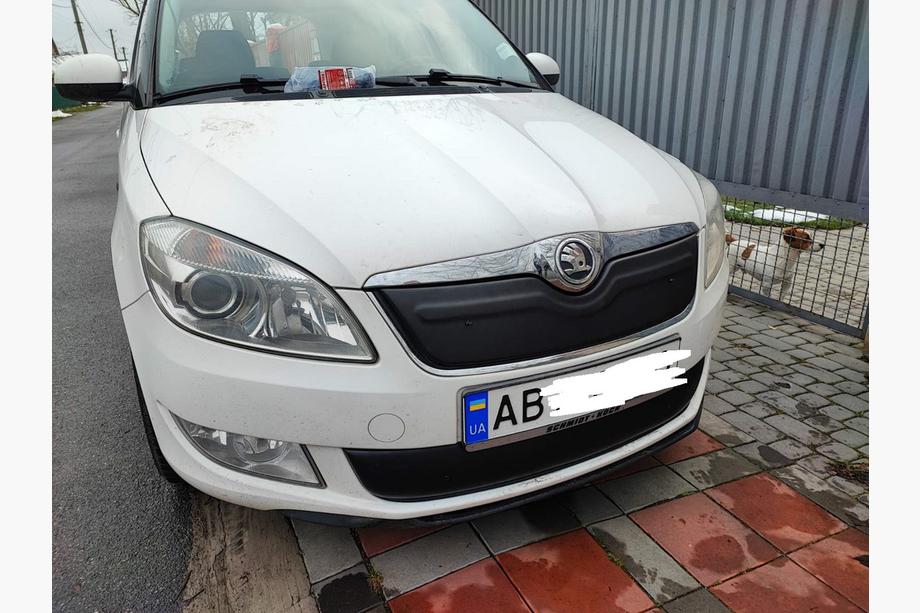 Skoda Roomster 2006-2015 гг. Зимняя накладка на решетку радиатора (2010+, верхняя) Матовый Фото 5