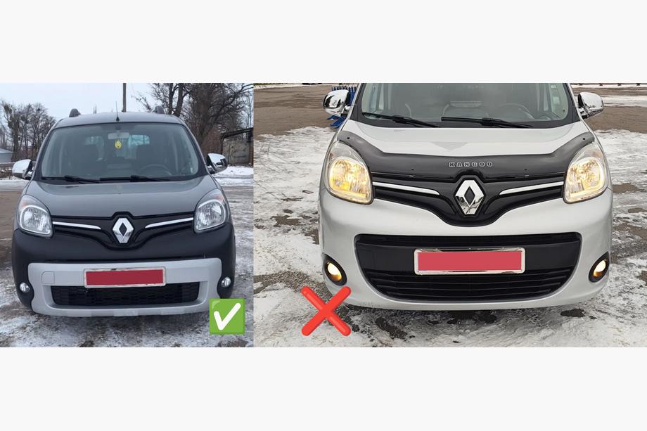 Renault Kangoo 2008–2020 гг. Зимняя нижняя решетка (2013+) Глянцевая Фото 4