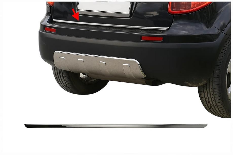 Fiat Sedici 2006-2014 гг. Накладка на багажник нержавейка Image