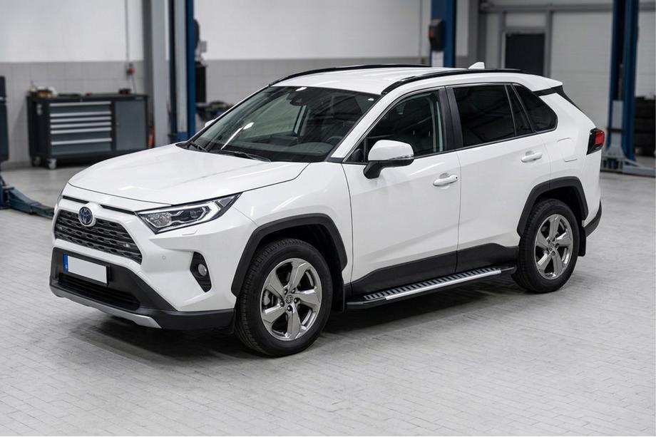 Toyota Rav 4 2019–2025 гг. Боковые Подножки Line (2 шт., Алюминий) Image