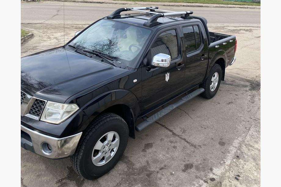 Nissan Navara 2006-2015 гг. Рейлинги с поперечинами (2 шт, Хром) Image
