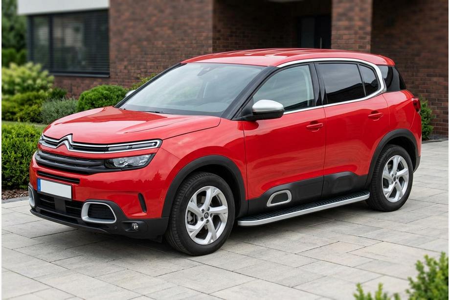 Citroen C5 Aircross 2017-2025 гг. Боковые Подножки Tayga Grey (2 шт, Алюминий) Image