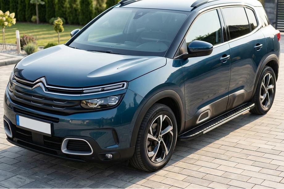 Citroen C5 Aircross 2017-2025 гг. Боковые Подножки Bosphore Grey (2 шт., Алюминий) Image