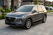 Hyundai Santa Fe 4 2018-2023 гг. Боковые Подножки Allmond Black (2 шт., Алюминий) фото 1