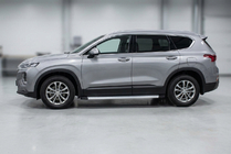 Hyundai Santa Fe 4 2018-2023 гг. Боковые Подножки Maya V2 (2 шт., Алюминий) фото 1