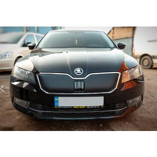 Зимняя накладка на решётку радиатора (2015-2019, верхняя) Skoda Superb 2015-2024 гг. фото 2