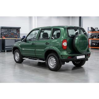 Боковые Подножки Tayga V2 (2 шт., Алюминий) Chevrolet Niva 1998-2020 гг. фото 1