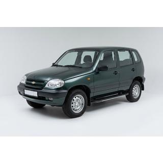 Боковые Подножки Bosphore Grey (2 шт., Алюминий) Chevrolet Niva 1998-2020 гг. фото 1