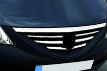 Renault Logan I 2005-2008 гг. Накладки на решетку радиатора из нержавеющей стали Carmos - Турецкая Нержавеющая Сталь фото 1