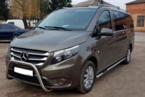 Mercedes Vito/V-class W447 2014- гг. Защита переднего бампера WT006 (нержавейка) фото 2