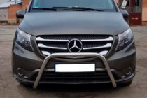 Mercedes Vito/V-class W447 2014- гг. Защита переднего бампера WT006 (нержавейка) фото 4