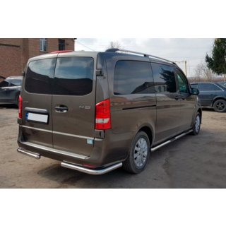 Задняя защита углы AK003 (нержавейка) Mercedes Vito/V-class W447 2014- гг. фото 3