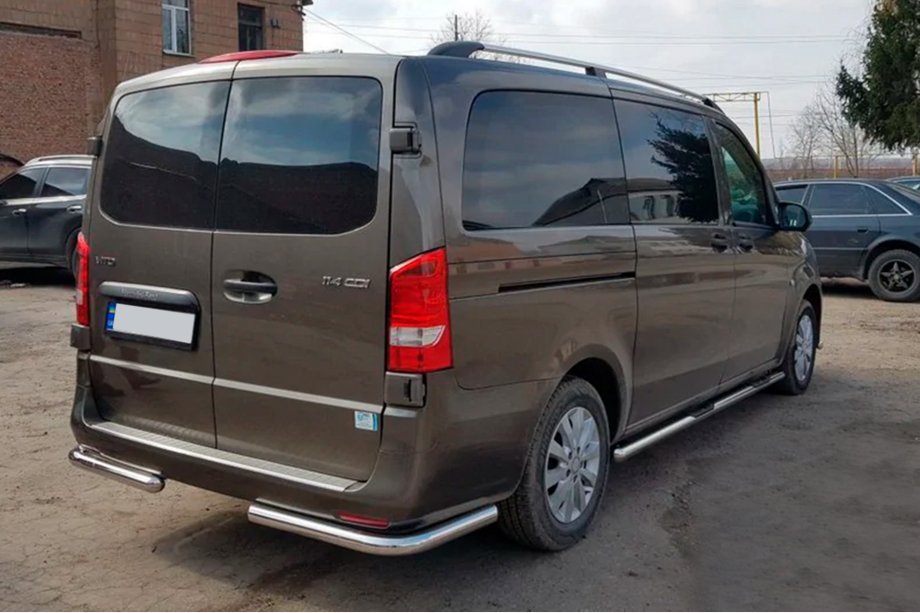 Mercedes Vito/V-class W447 2014- гг. Задняя защита углы AK003 (нержавейка) Фото 3