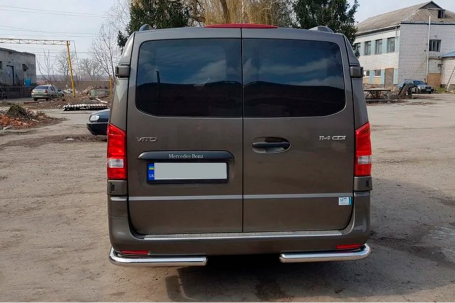 Mercedes Vito/V-class W447 2014- гг. Задняя защита углы AK003 (нержавейка) Фото 2