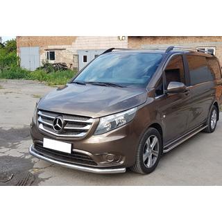 Передняя защита ST008 (нержавейка) Mercedes Vito/V-class W447 2014- гг. фото 2