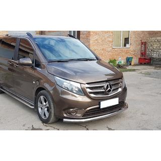 Передняя защита ST008 (нержавейка) Mercedes Vito/V-class W447 2014- гг. фото 3