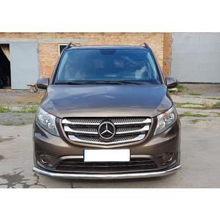 Передняя защита ST008 (нержавейка) Mercedes Vito/V-class W447 2014- гг. фото 1