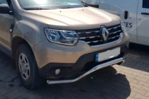 Renault Duster 2018-2024 гг. Передняя защита WT008 (нерж. сталь) фото 2
