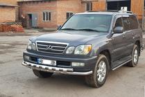 Lexus LX470 1998-2007 гг. Передняя защита ST015 (нержавейка) фото 2