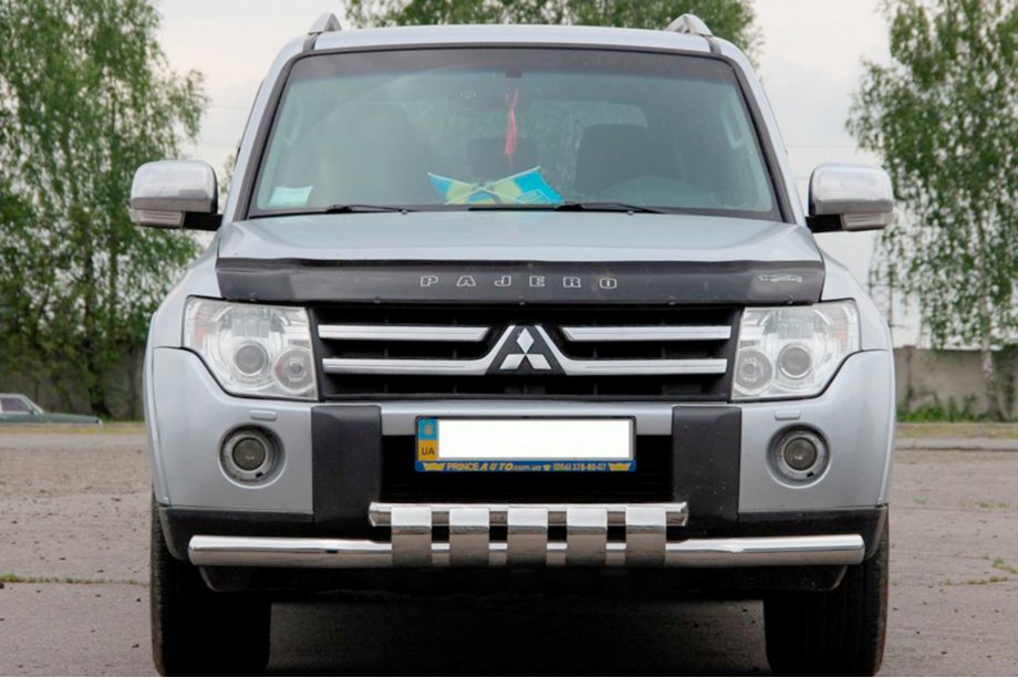 Mitsubishi Pajero Wagon IV 2006-2021 гг. Передняя Защита ST015-13 (Нержавейка) Image