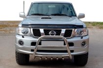 Nissan Patrol Y61 1997-2011 гг. Кенгурятник QT007 (нержавейка) фото 1