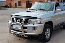 Nissan Patrol Y61 1997-2011 гг. Кенгурятник QT007 (нержавейка) фото 2