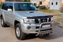 Nissan Patrol Y61 1997-2011 гг. Кенгурятник QT007 (нержавейка) фото 3