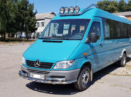 Mercedes Sprinter W901/902/903/904/905 1995–2006 гг. Передняя защита ST015-2 (нерж. сталь) фото 4