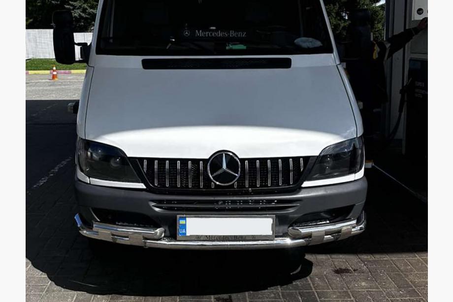 Mercedes Sprinter W901/902/903/904/905 1995–2006 гг. Передняя защита ST015-2 (нерж. сталь) Фото 8