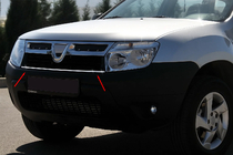 Dacia Duster 2008-2018 гг. Накладка на решетку радиатора 2008-2014 (нерж. сталь) фото 1