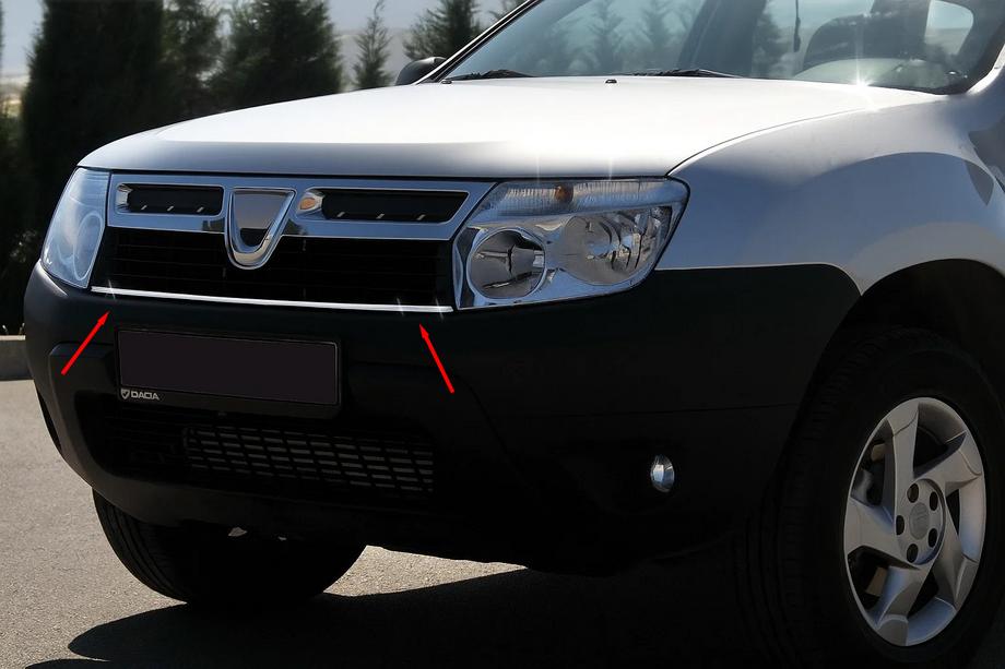 Dacia Duster 2008-2018 гг. Накладка на решетку радиатора 2008-2014 (нерж. сталь) Image
