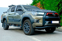 Toyota Hilux 2015- гг. Передняя защита Texas для 2020+ (76мм, черный) фото 3