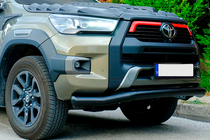 Toyota Hilux 2015- гг. Передняя защита Texas для 2020+ (76мм, черный) фото 2