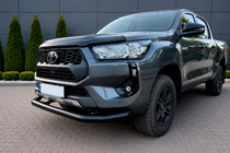 Toyota Hilux 2015- гг. Передняя защита Texas для 2020+ (76мм, черный) фото 1
