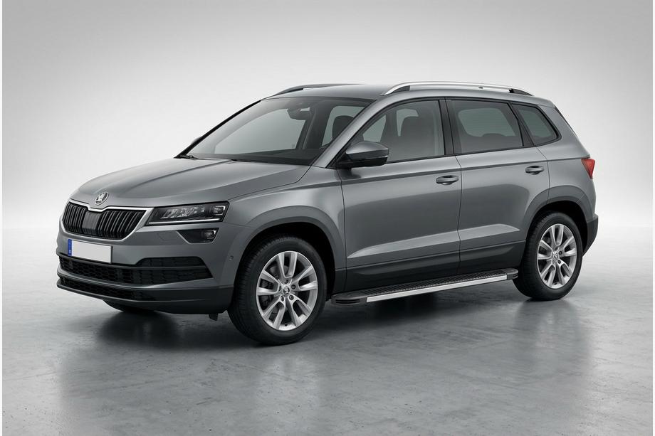 Skoda Karoq 2018- гг. Боковые Подножки Maya V1 (2 шт., Алюминий) Image