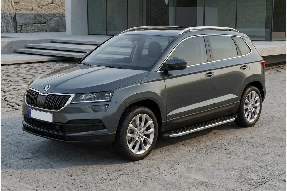 Skoda Karoq 2018- гг. Боковые Подножки BlackLine (2 шт, Алюминий) Image