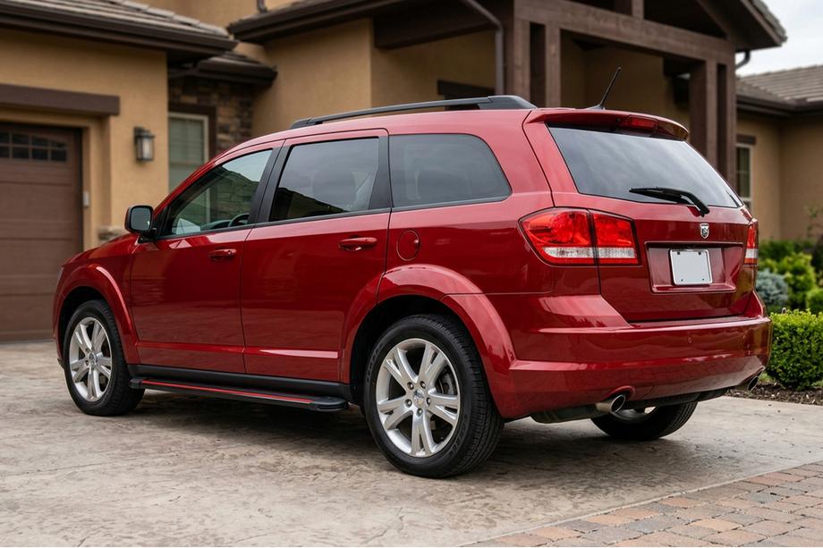 Fiat Freemont 2011-2016 гг. Боковые Подножки Maya Red (2 шт., Алюминий) Image