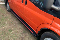 Ford Transit 2000–2014 гг. Боковые Подножки Maya Red (2 шт., Алюминий) фото 2