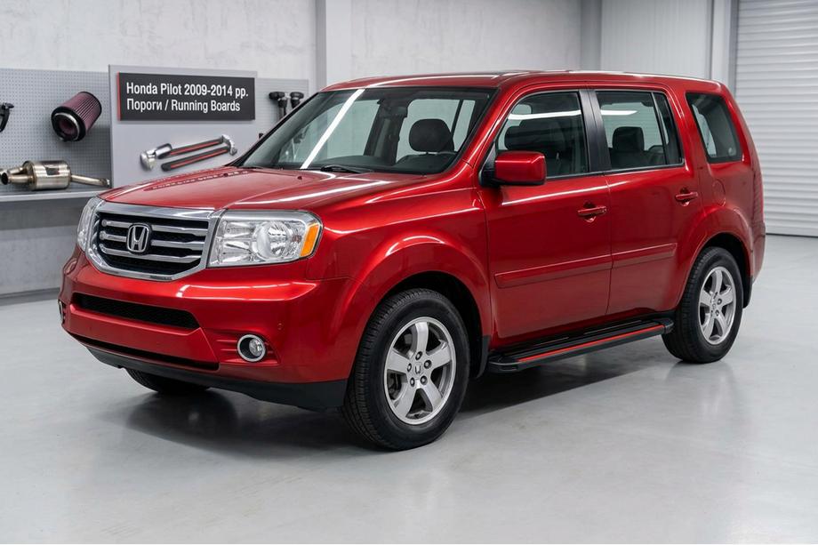 Honda Pilot 2008-2015 гг. Боковые Подножки Maya Red (2 шт., Алюминий) Image