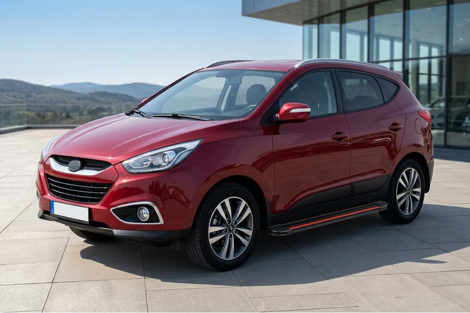 Hyundai IX-35 2010-2015 гг. Боковые Подножки Maya Red (2 шт., Алюминий) Image