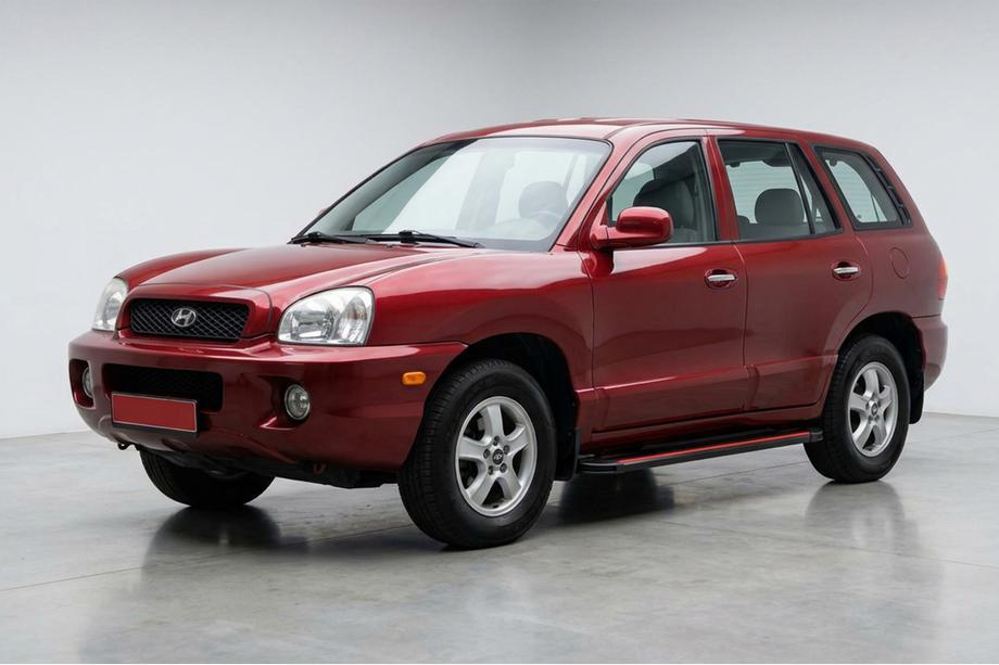 Hyundai Santa Fe 1 2000-2006 гг. Боковые Подножки Maya Red (2 шт., Алюминий) Image