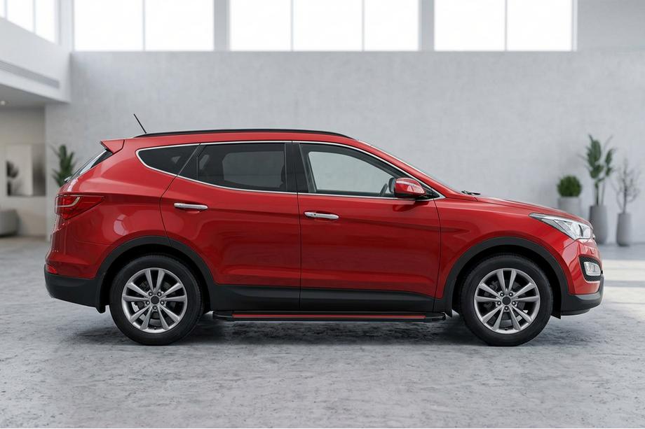 Hyundai Santa Fe 3 2012-2018 гг. Боковые Подножки Maya Red (2 шт., Алюминий) Фото 1